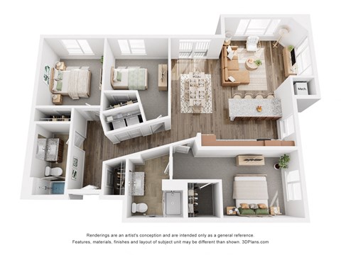 a 1 bedroom floorplan is shown in this illustration